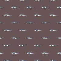 Seamless pattern Fin whale on brown background. Template of cartoon character of ocean for fabric. vector