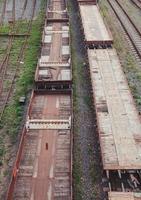Freight trains on the railway station photo