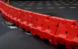Red platypus barriers photo
