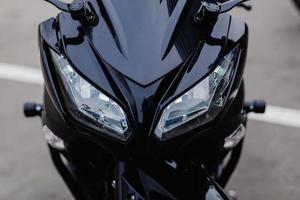 headlights of sports motorcycle photo