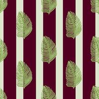 Organic palm leaf seamless pattern with hand drawn foliage print. Simple color background. Vector illustration for seasonal textile.