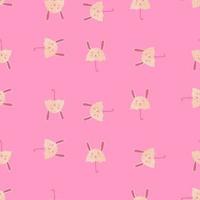Umbrella bunny seamless pattern. Funny characters background. vector