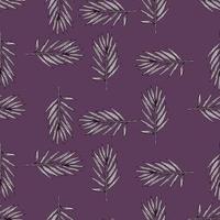 Palm leaves seamless pattern. Tropical branch in engraving style. vector