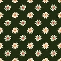Botany seamless pattern with decorative daisy flowers ornament. vector