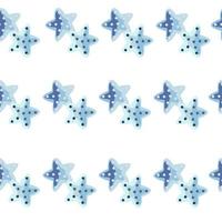 Seamless pattern sea star isolated on white background. Marine starfish templates for fabric. vector