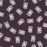 Photo camera seamless pattern. Cute vintage cameras background. vector