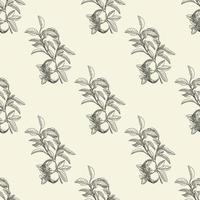 Apples seamless pattern in modern style. Hand draw fruit texture. vector