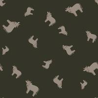 Seamless pattern of bull. Domestic animals on colorful background. Vector illustration for textile.