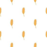 Wheat seamless pattern. Cereal crop sketch. vector