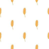 Wheat seamless pattern. Cereal crop sketch. vector