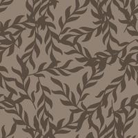 Random brown seaweed elements seamless pattern in aquatic style. Grey background. Algae backdrop. vector