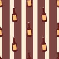 Bottle alcohol seamless pattern. Hand drawn background for menu. vector