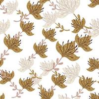 Lily abstract seamless pattern. Hand drawn flower background. vector