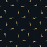 Meteor shower seamless pattern. Hand drawn comets fly background. vector