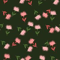 Dandelion cute seamless pattern. Hand drawn meadow background. vector