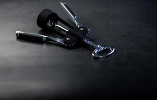 Black stainless corkscrew. photo