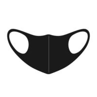 Black reusable face mask in flat style. Protect face textile mask isolated on white background. Health care protection accessory. vector