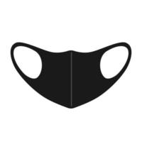 Black reusable face mask in flat style. Protect face textile mask isolated on white background. Health care protection accessory. vector