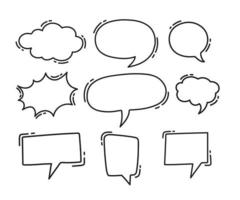 set of hand drawn speech bubbles vector illustration