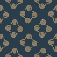 Abstract style clothes seamless pattern with grey sweater elements. Navy blue background. vector