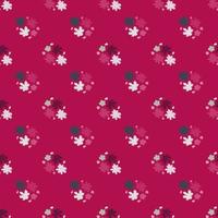 patrón sin costuras de botánica con estampado de siluetas de capullos de flores abstractas. fondo rosa brillante. vector