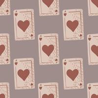 Game cards seamless pattern. Design gambling. Repeated texture in doodle style. vector