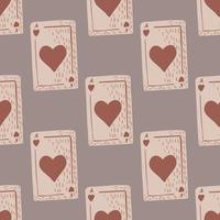 Game cards seamless pattern. Design gambling. Repeated texture in doodle style. vector