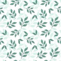 Green branches seamless pattern. Tropical summer texture twigs. Romantic background. vector