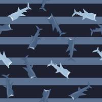 Basking shark seamless pattern in scandinavian style. Marine animals background. Vector illustration for children funny textile.