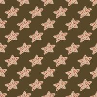 Stars seamless pattern. Hand drawn background celebration. vector