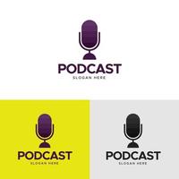 logotipo de podcast creativo vector