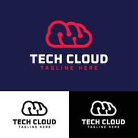 Tech Cloud Minimalist Logo vector