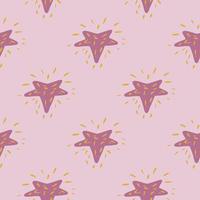 Stars seamless pattern. Hand drawn background space. vector