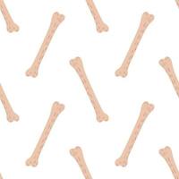 Isolated seamless pattern with simple pink bones cartoon ornament. Dog snack backdrop with white background. vector