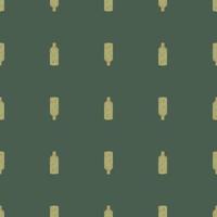 Seamless pattern retro chinese bottle on dark green background. Geometrical texture template for menu restaurant. vector