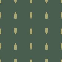 Seamless pattern retro chinese bottle on dark green background. Geometrical texture template for menu restaurant. vector