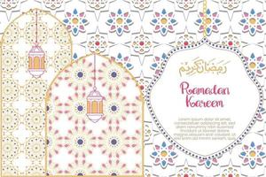 estilo de corte de papel de ilustración de fondo de ramadan kareem vector