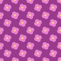 Floral seamless pattern in purple tones with hand drawn flower simple print. Purple and lilac tones. vector