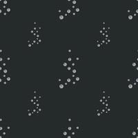 burbujas de patrones sin fisuras sobre fondo negro. textura plana gris de jabón para cualquier propósito. vector