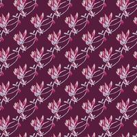 Seamless pattern Magnolias on bright background. Beautiful ornament with red flowers. vector