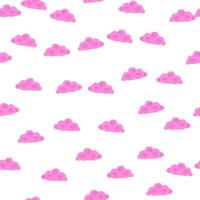 Cute clouds seamless pattern. Stylized children ornament. vector