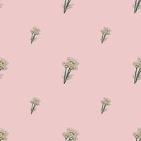 Seamless pattern chamomile on pink background. Beautiful ornament summer flowers. vector