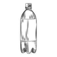 Hand drawn plastic bottle isolated on white background. vector