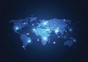 Global network connection. World map point and line composition concept of global business. Vector Illustration