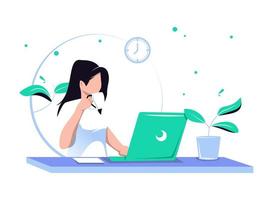 business women work at home vector