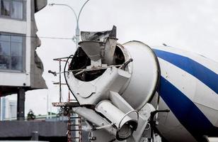 Concrete mixer truck photo