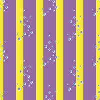 Seamless pattern bubbles on striped purple yellow background. Abstract texture of soap for any purpose. vector