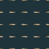 Leopard shark seamless pattern in scandinavian style. Marine animals background. Vector illustration for children funny textile.