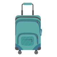 travel suitcase on wheels isolated on white background, hand drawing vector