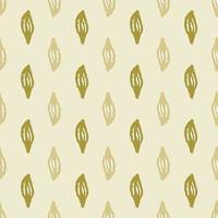 Green olive leaves seamless doodle pattern in simple style. Light pastel background. Nature backdrop. vector